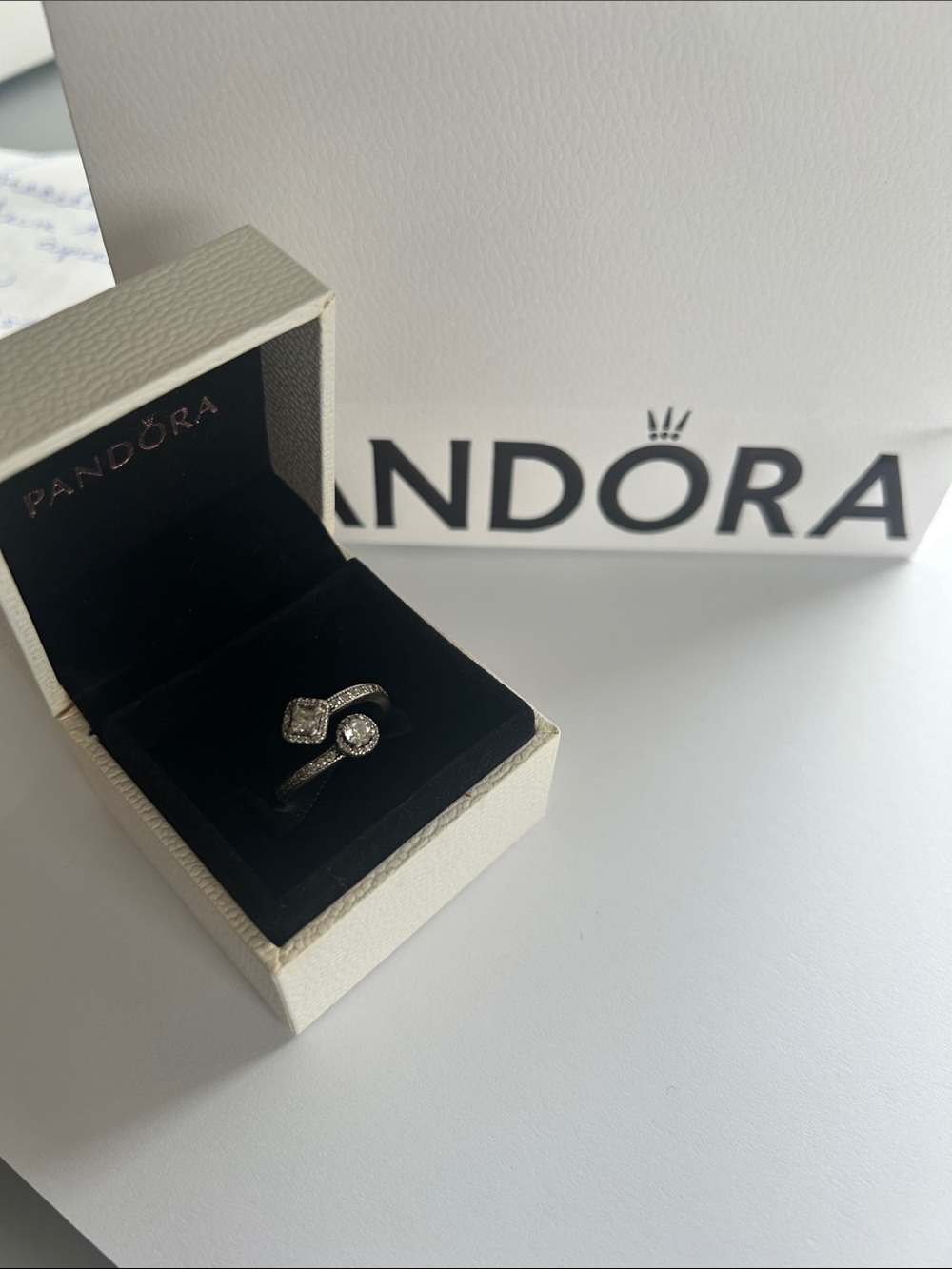 Pandora Silver Cubic Zirconia Stackable Ring Duo - Silver